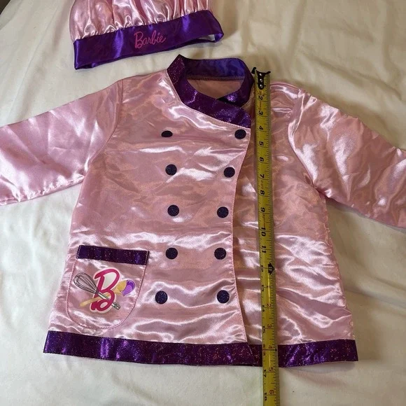 Barbie Chef Jacket And Hat Child Size 4-6 Costume Halloween Pretend Play - Picture 5 of 6
